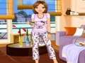 A menina de pijama na moda para jogar online